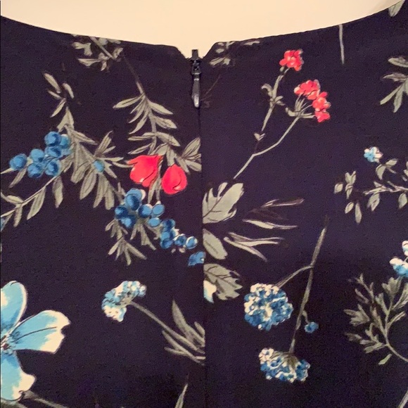 NWT Tahari Beautiful Navy Blue Floral Dress - Picture 6 of 8